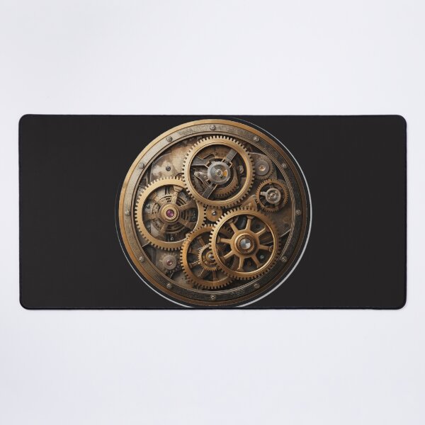 Item preview, Steampunk Clock with Gears and Steam Clouds designed and sold by MargaretPolanco.