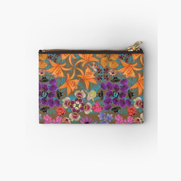 Item preview, Tropical Flowers Radials on Blue & Brown designed and sold by Digitalmyth's Designs.