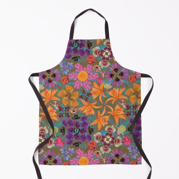 Item preview, Tropical Flowers Radials on Blue & Brown designed and sold by Digitalmyth's Designs.