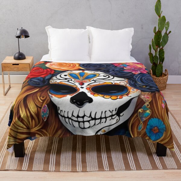 Item preview, Colorful Sugar Skull Lady designed and sold by TheDarkWardrobe.