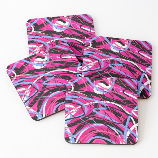 Item preview, Abstract Swirls in Pink and Black  designed and sold by DanielleGensler.