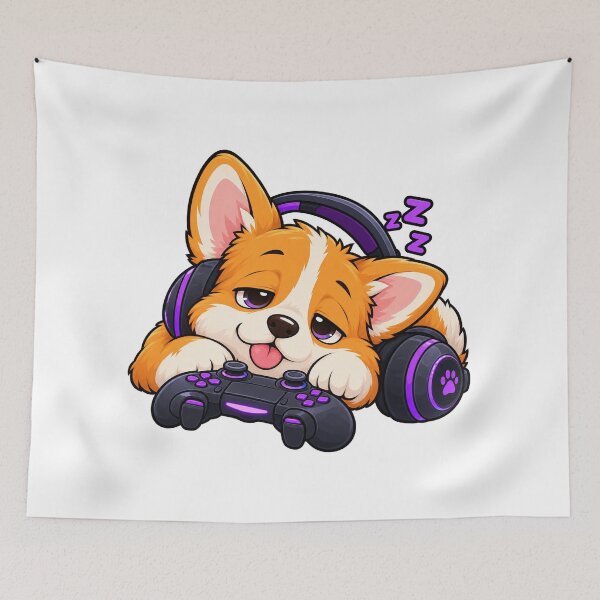 Item preview, Tired Corgi Gamer After a Game designed and sold by OLIVER-AGOUR.