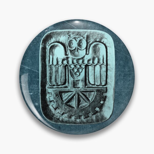 Item preview, Stylized Owl Relief Bronze Door Plate Design Blue designed and sold by Ghoul Enterprises.