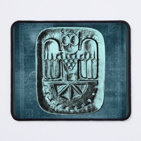 Item preview, Stylized Owl Relief Bronze Door Plate Design Blue designed and sold by Ghoul Enterprises.