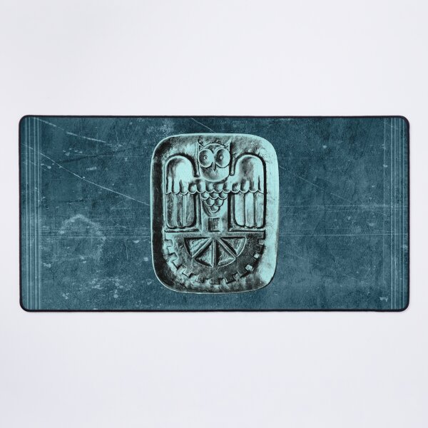 Item preview, Stylized Owl Relief Bronze Door Plate Design Blue designed and sold by Ghoul Enterprises.