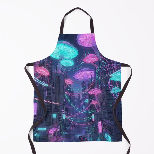 Item preview, Cyberpunk Bioluminescent Mushroom City Futuristic Night designed and sold by IriArt-Designs.