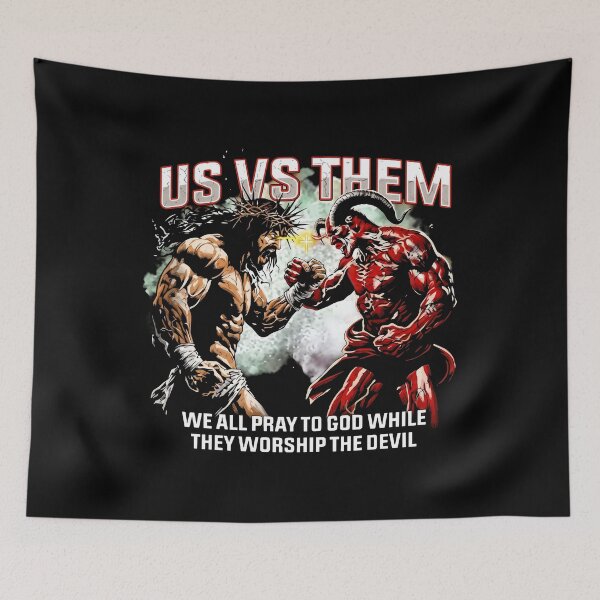 Item preview, Us Vs Them We All Pray To God While They Worship The Devil Jesus designed and sold by ismaelgeme.