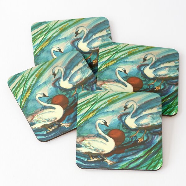 Item preview, Swans from Martówka, Toruń, Playing Ball at Sunset designed and sold by Marzena Salwowska.