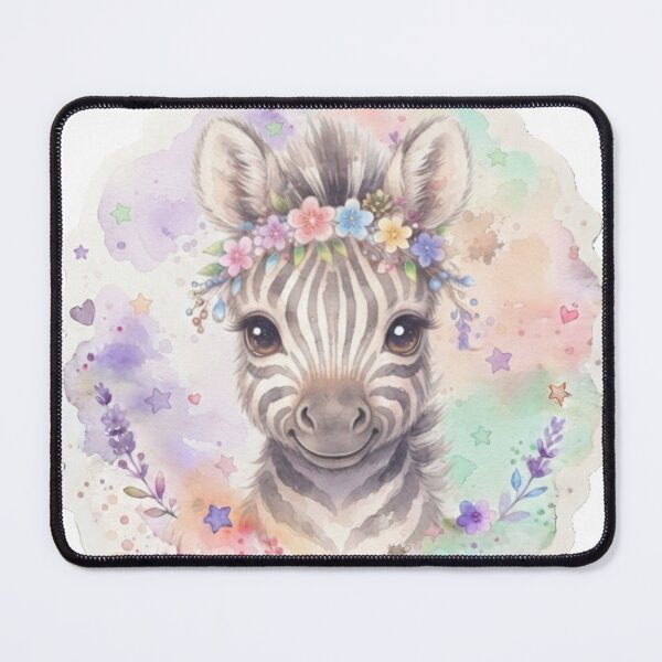 Item preview, Pastel Kawaii Zebra Floral Crown Coffee Mug & Cute Safari Animal Sticker designed and sold by Miming.