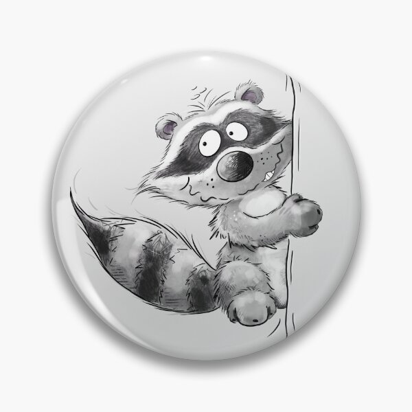 Item preview, Funny Raccoon Peeking Around the Corner Cartoon designed and sold by modartis.
