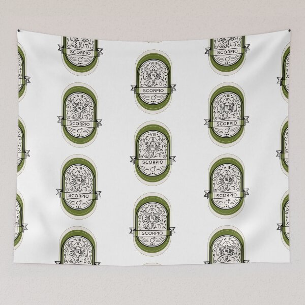 Item preview, Scorpio- beige, black & green scorpion designed and sold by priyankajustine.