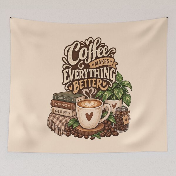 Item preview, Coffee Makes Everything Better – Cozy Coffee Lover Design designed and sold by NovaNest  Studio.