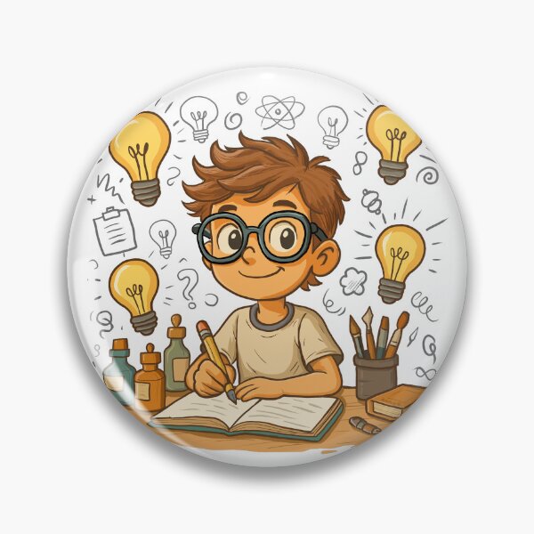 Item preview, Young Inventor Creative Mind – Imagination Science & Ideas Cartoon Design designed and sold by Grapyziip.