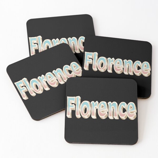 Item preview, Florence Name in Blue and Coral with a Glam Style designed and sold by AloraDawnEve.