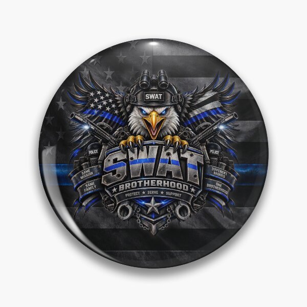 Item preview, SWAT Brotherhood – Thin Blue Line Tactical Police Eagle designed and sold by artistwill.