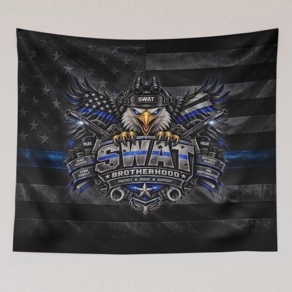 Item preview, SWAT Brotherhood – Thin Blue Line Tactical Police Eagle designed and sold by artistwill.