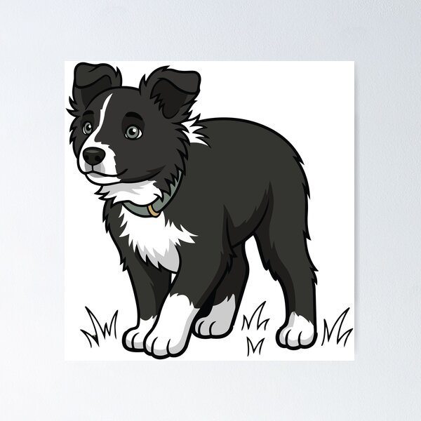 Item preview, Cute Border Collie Puppy – Black and White K9 Dog Lover Design designed and sold by Bluek9sDesign.