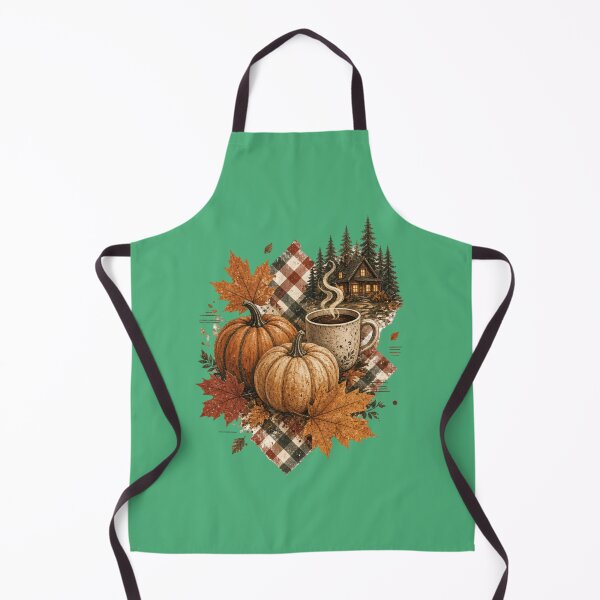 Item preview, Cozy Autumn Cabin Coffee & Pumpkins designed and sold by InkWeaveShop.