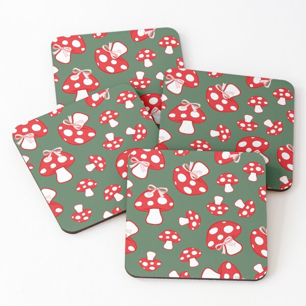 Item preview, Red White Fall Mushroom with Cute Ribbon designed and sold by nurabear.