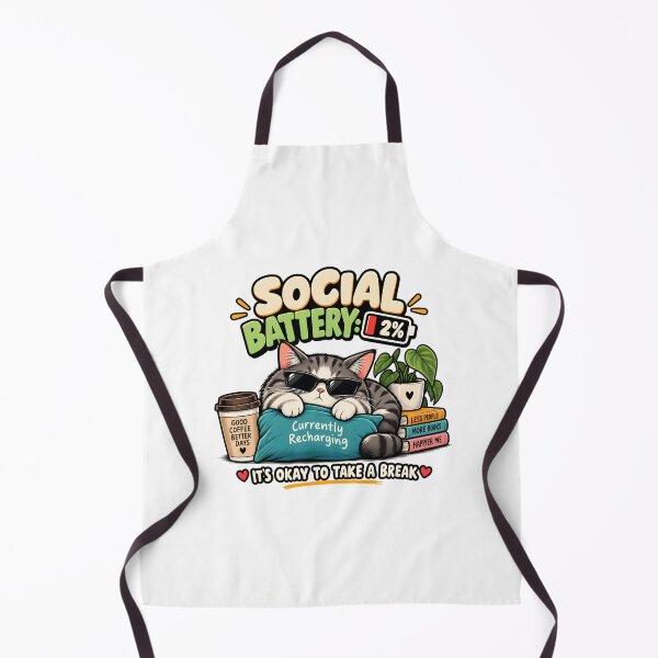 Item preview, Social Battery 2% Funny Introvert Cat designed and sold by shaswag.