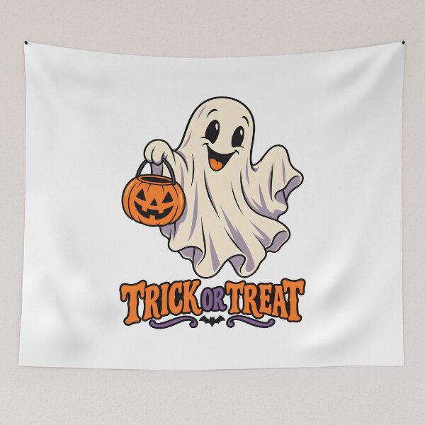 Item preview, Trick or Treat Ghost Pumpkin Halloween Cartoon designed and sold by Artmares.