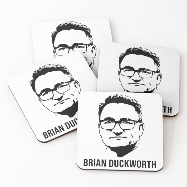 Item preview, Brian Duckworth Portrait – Bold Black and White Minimalist Fan Art designed and sold by Designart68.