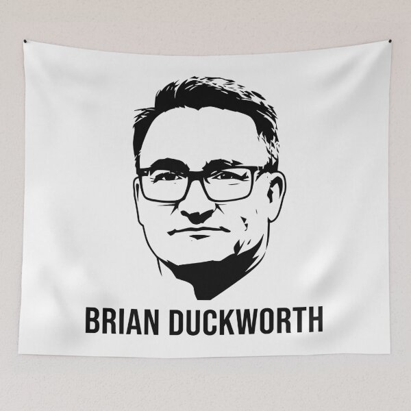 Item preview, Brian Duckworth Portrait – Bold Black and White Minimalist Fan Art designed and sold by Designart68.