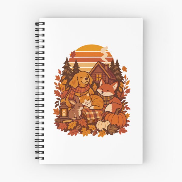 Item preview, Cozy Autumn Forest Cabin Animals designed and sold by LuveraxArt.