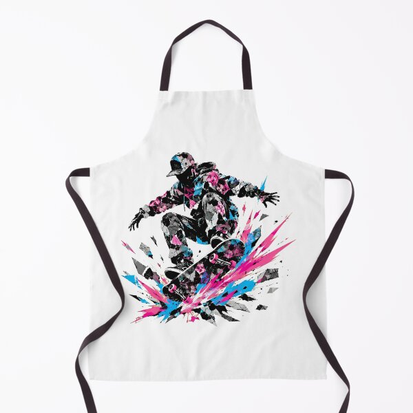 Aperçu de l'œuvre Silhouette de skateur urbain, peinture éclaboussée, streetwear créée et vendue par chattsuede.