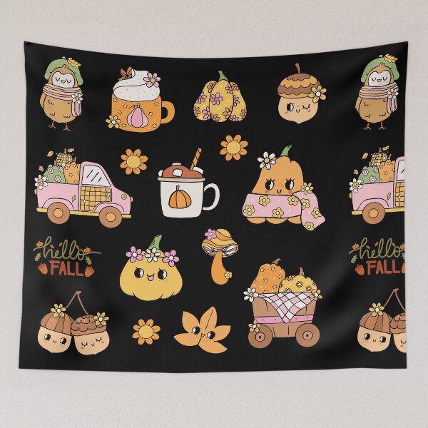 Item preview, Cute Retro Cozy Fall & Pumpkin Art designed and sold by MiaBellaGirl.