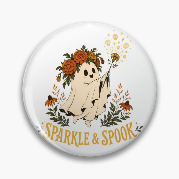 Item preview, Cottagecore Flower Crown Ghost Autumn Marigold Spirit designed and sold by chattsuede.