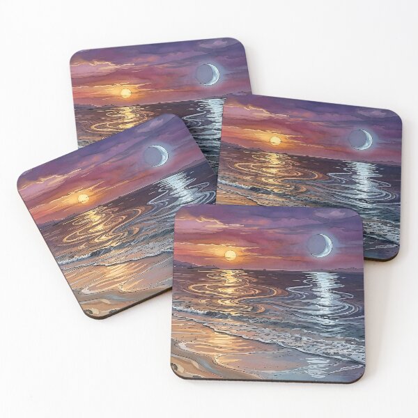 Item preview, Copy of Sunset Beach – Ocean Sunset, Crescent Moon & Dreamy Coastal Aesthetic designed and sold by Y-MOONSTAR.