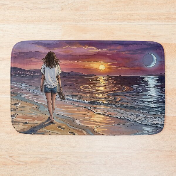 Item preview, Copy of Sunset Beach – Ocean Sunset, Crescent Moon & Dreamy Coastal Aesthetic designed and sold by Y-MOONSTAR.