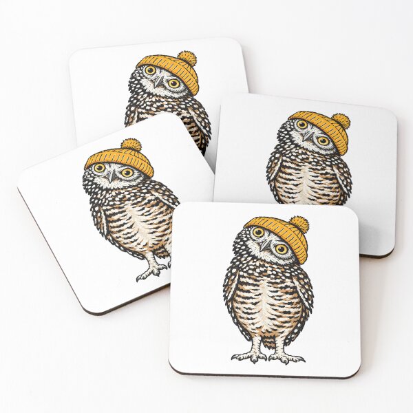 Item preview, Cozy Owl Wearing Beanie Cute Bird designed and sold by Moizento.