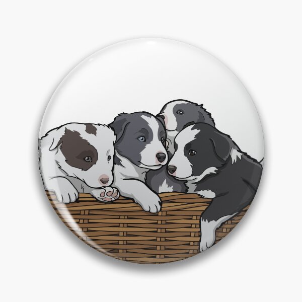 Item preview, Basket of Border Collie Puppies designed and sold by Bluek9sDesign.
