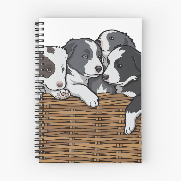 Item preview, Basket of Border Collie Puppies designed and sold by Bluek9sDesign.
