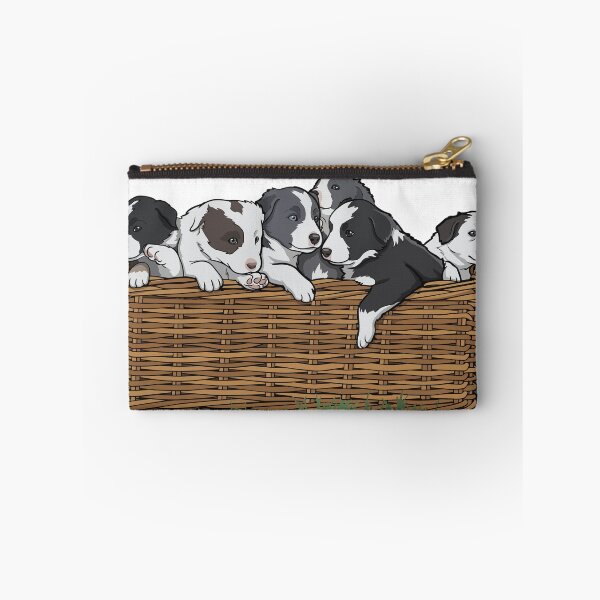 Item preview, Basket of Border Collie Puppies designed and sold by Bluek9sDesign.