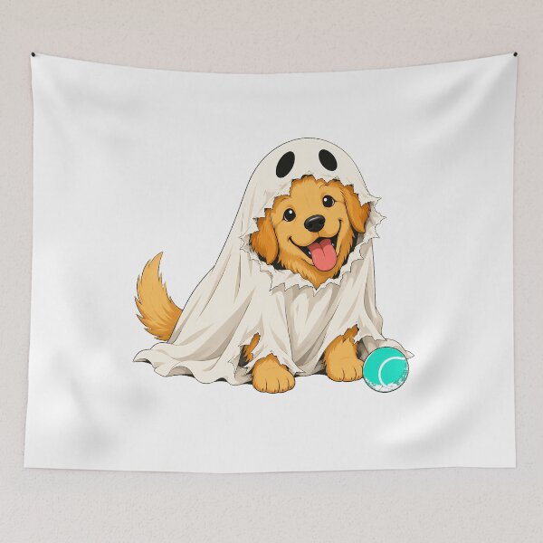 Item preview, Ghost Golden Retriever Puppy Halloween Spooky Dog designed and sold by chattsuede.