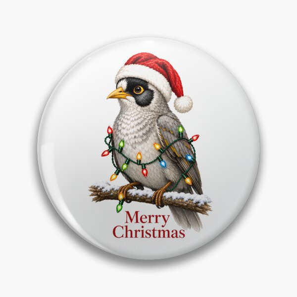 Item preview, Merry Christmas Noisy Miner – Australian Christmas Bird designed and sold by SVALANART.