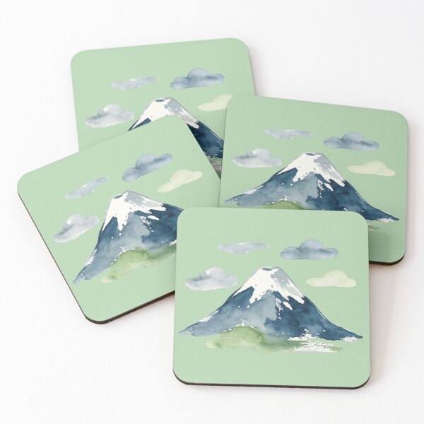 Item preview, Mount Fuji in watercolor with clouds designed and sold by mixoubraw.