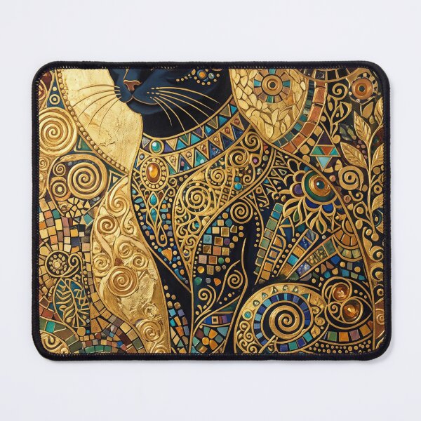 Item preview, Retro art nouveau golden cat art designed and sold by hollycooper.