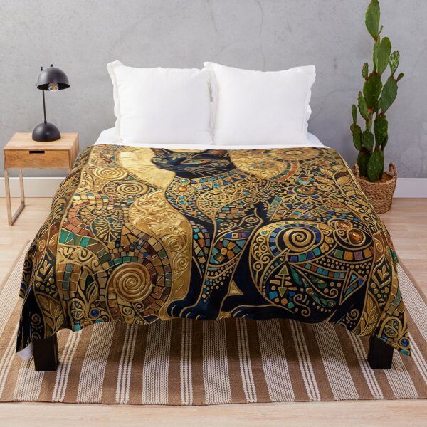 Item preview, Retro art nouveau golden cat art designed and sold by hollycooper.