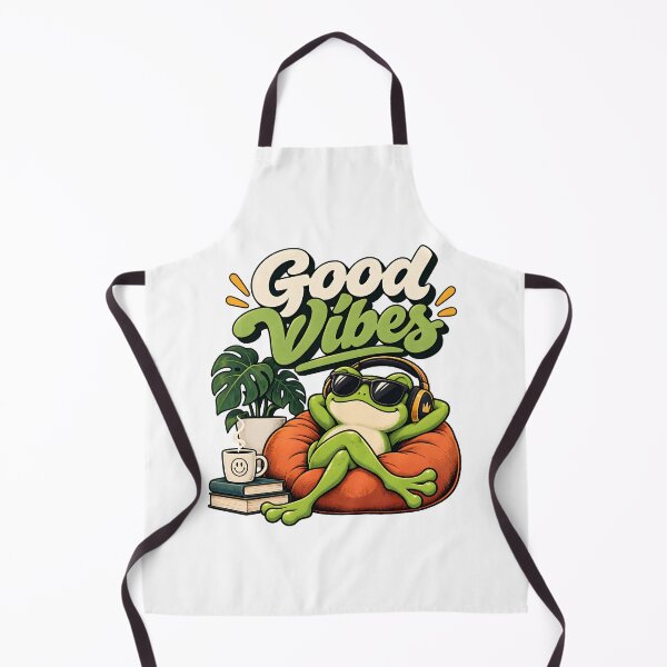 Item preview, Good Vibes Relaxed Frog Retro Cute designed and sold by shaswag.