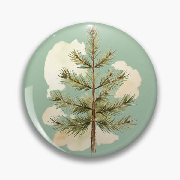 Item preview, Watercolor pine branch with warm tones designed and sold by mixoubraw.
