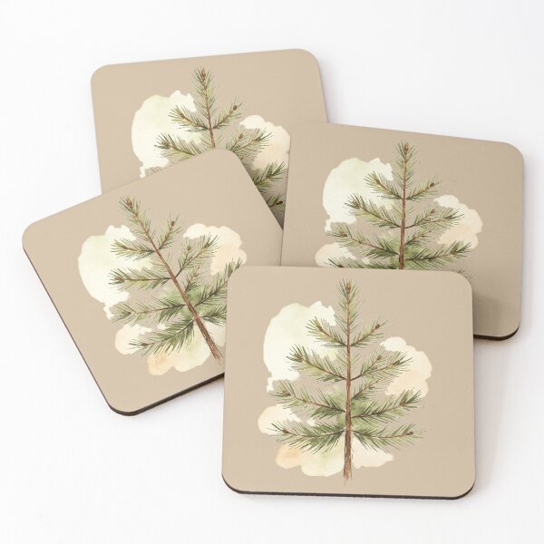 Item preview, Watercolor pine branch with warm tones designed and sold by mixoubraw.