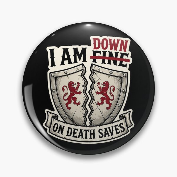 Item preview, I Am Down Death Saves - Funny Natural 1 RPG Strikethrough Shirt designed and sold by Dice_Goblin_Studio.