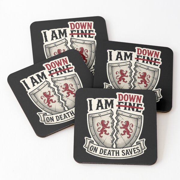 Item preview, I Am Down Death Saves - Funny Natural 1 RPG Strikethrough Shirt designed and sold by Dice_Goblin_Studio.