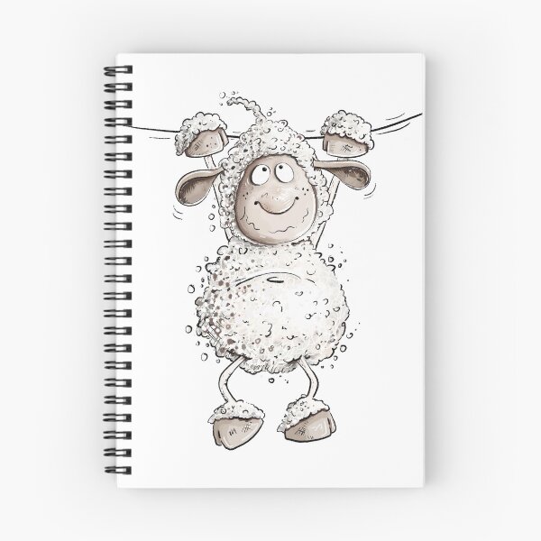 Item preview, Funny Sheep Hanging on a Line I Sheep Cartoon designed and sold by modartis.