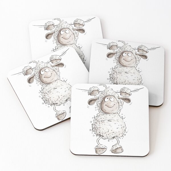 Item preview, Funny Sheep Hanging on a Line I Sheep Cartoon designed and sold by modartis.