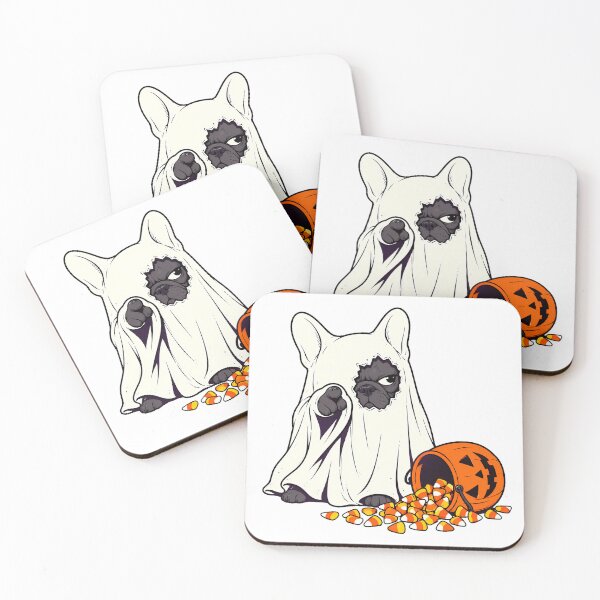 Item preview, French Bulldog Ghost Costume Grumpy Trick Or Treat Dog designed and sold by chattsuede.